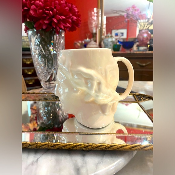 Collectible Sculpted Ceramic Greek Apollo White Mug, God of Music & Poetry - Picture 6 of 13